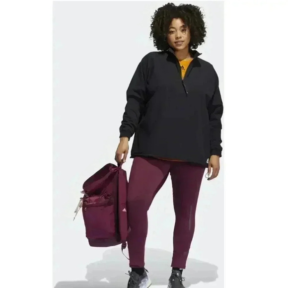 ADIDAS WOMEN'S 3/4 ZIP JACKET 1X. BLACK Adidas Training Cold.Rdy Half-Zip Top - Picture 4 of 8